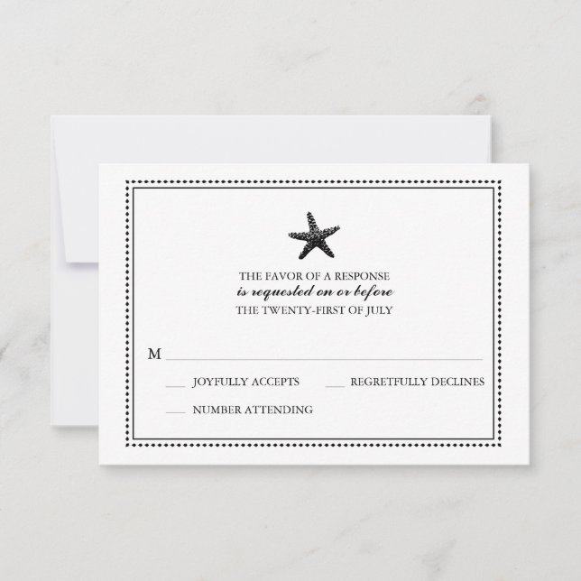 Graceus Starfish Black | RSVP de boda (Anverso)