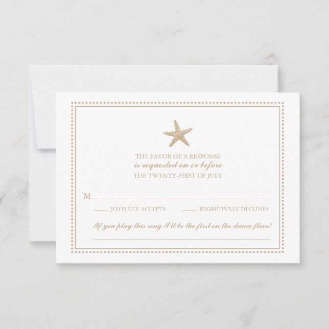 Graceus Starfish Golden Sand | RSVP de boda (Anverso)