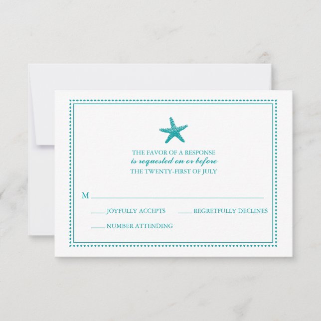 Graceus Starfish | RSVP de boda (Anverso)