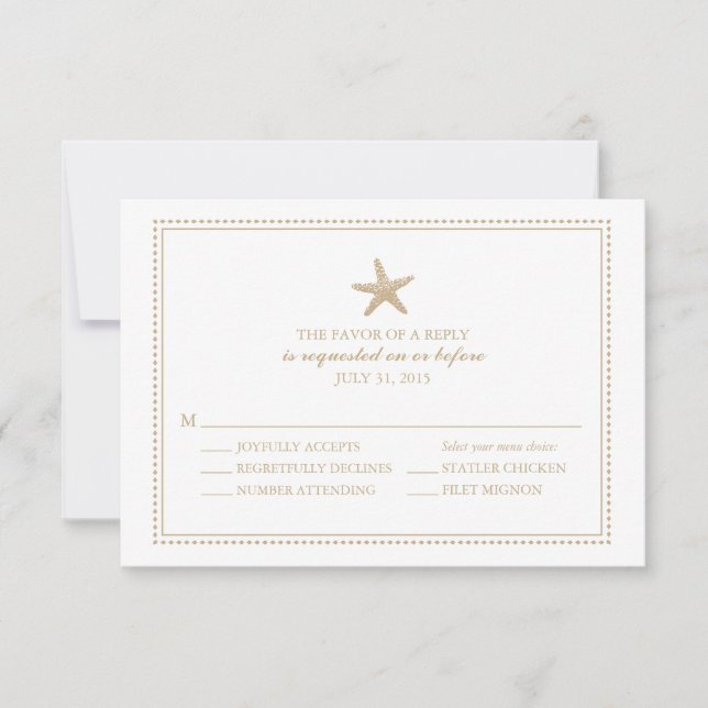 Graceus Starfish | RSVP de boda (Anverso)