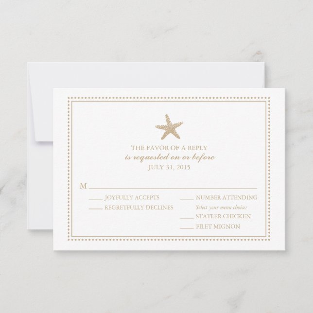 Graceus Starfish | RSVP de boda (Anverso)