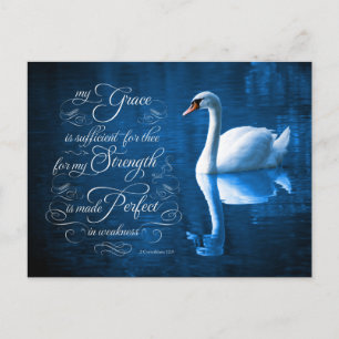 Gracia Biblia Verse Mute Postales de cisnes