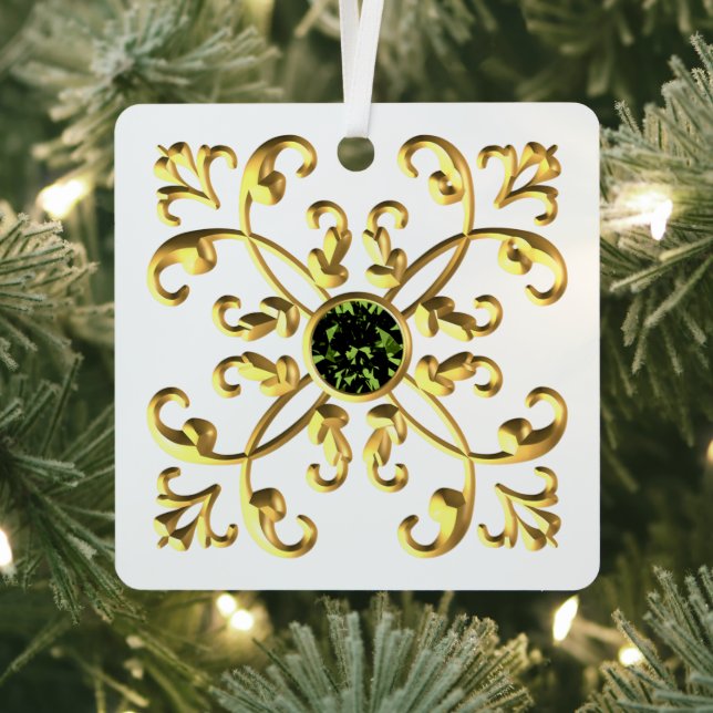 Gracia geométrica: ornamento Metalizado cuadrado (in situ)