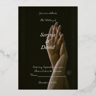 Gracia monocroma: Invitación a la boda negra y gri