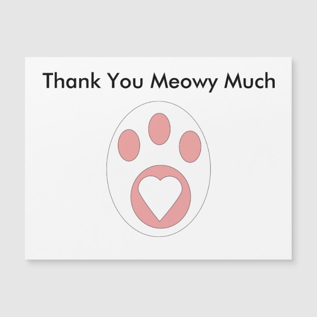Gracias a Cat Paw Imprimir Corazón Cute Personaliz (Anverso)