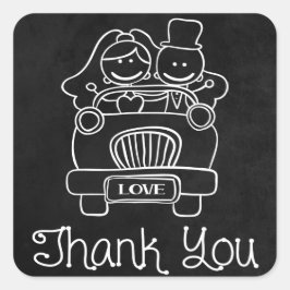 Gracias a Chalkboard Bride & Groom Boda Pegatina