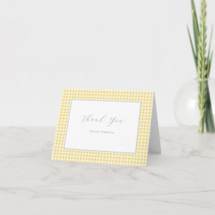Gracias a Gingham personalizada en azul y amarillo