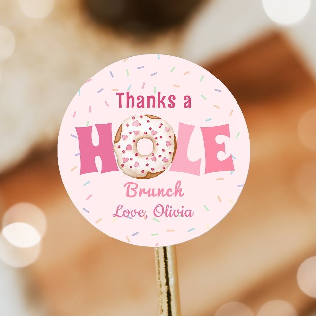 Gracias a Hole Bunch Pink Donut Birthday Pegatina (Subido por el creador)