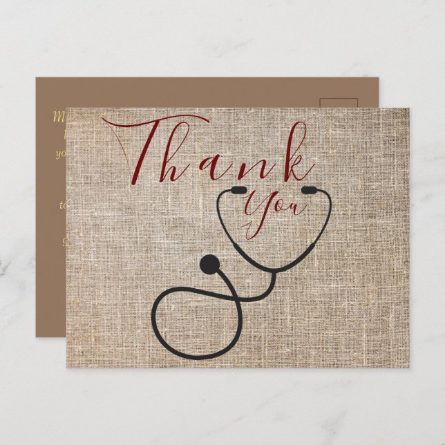 Gracias a la postal del médica (Anverso / Reverso)