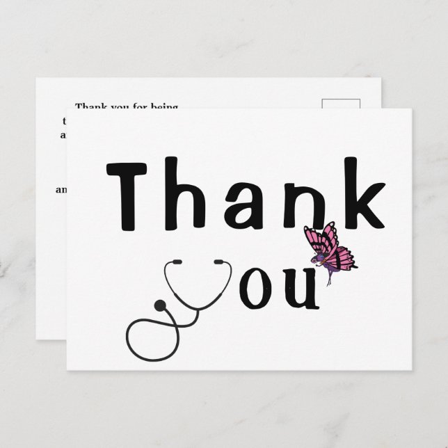 Gracias a la postal del médica (Anverso / Reverso)