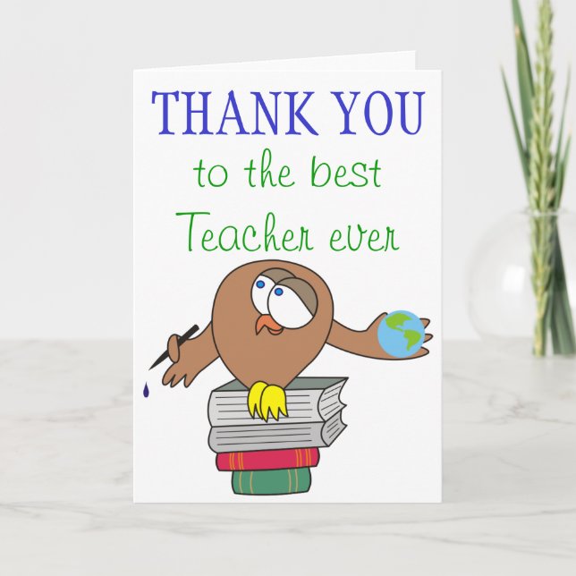 Gracias a las mejores tarjetas de profesores de la (Anverso)