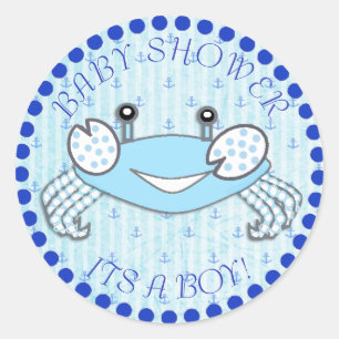 Gracias a los Pegatinas de Baby Shower de Crab Nau
