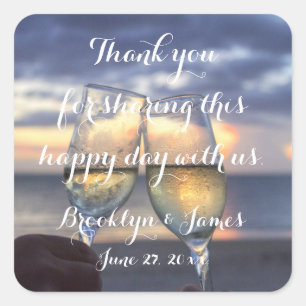 Gracias A Los Pegatinas De La Boda De Playa