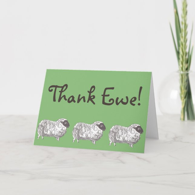 ¡Gracias A Nosotros! Tarjeta de saludo de oveja (Anverso)