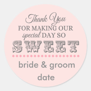 Gracias a pegatina por bodas y duchas