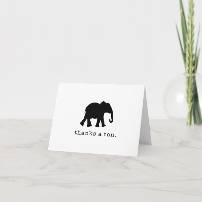 Gracias a Ton - Funny Elephant Tarjeta de agradeci (Anverso)