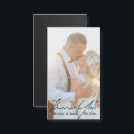 gracias a un imán fotográfico boda de caligrafía m<br><div class="desc">elegante,  gracias imán de fotografía boda de caligrafía moderna</div>