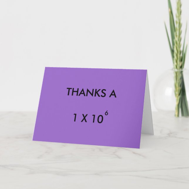 GRACIAS A UN MILLÓN - tarjeta de agradecimiento (Anverso)