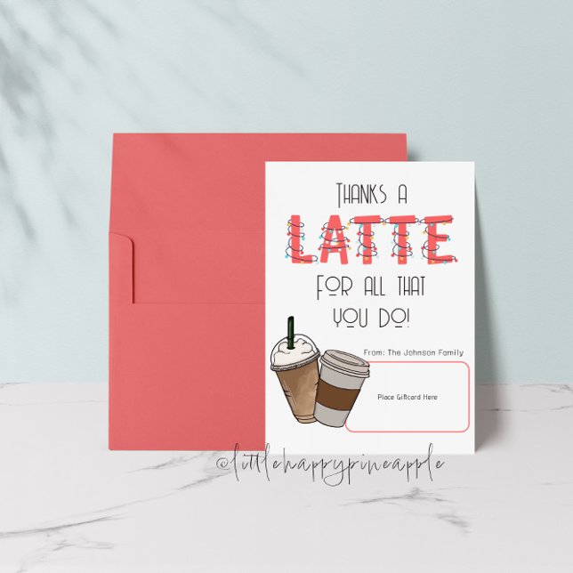 Gracias a un soporte de tarjetas de regalo de latt (Subido por el creador)