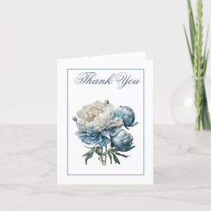 Gracias a Vintage Blue Peonies Tarjeta