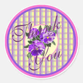 Gracias a Vintage Pansy Pegatinas