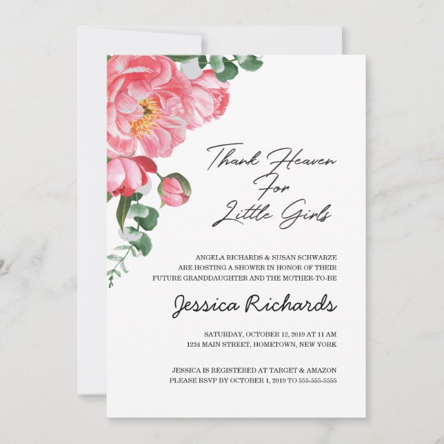 Gracias al cielo por la invitación a la ducha para (Anverso)