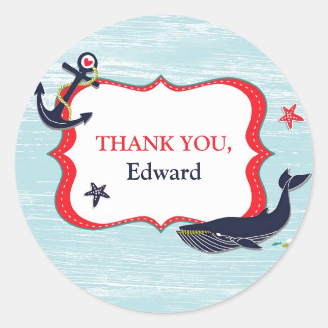 Gracias, Anchor Whale Pegatinas (Anverso)