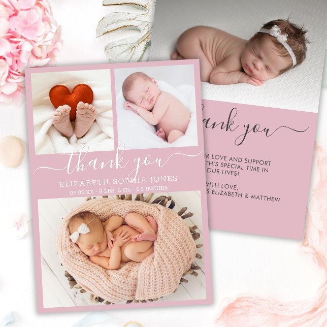 Gracias Anuncio de Nacimiento Collage de fotos Rub (Subido por el creador)