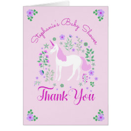 Gracias Baby Shower personalizado de Unicorn Pink