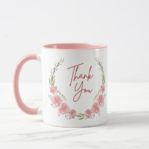 Gracias bajo las flores tazas de café