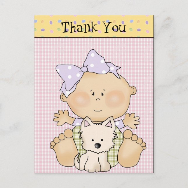 Gracias, bebé, tarjeta postal divertida (Anverso)