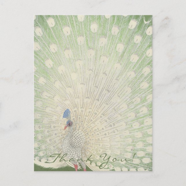 Gracias | Bella Artes de Japón | Postal de Peacock (Anverso)