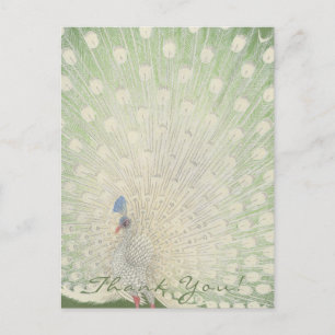 Gracias   Bella Artes japonés   Postal de pavo rea