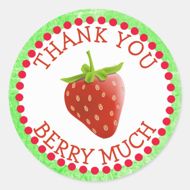 Gracias Berry Many Strawberry Pegatinas (Anverso)
