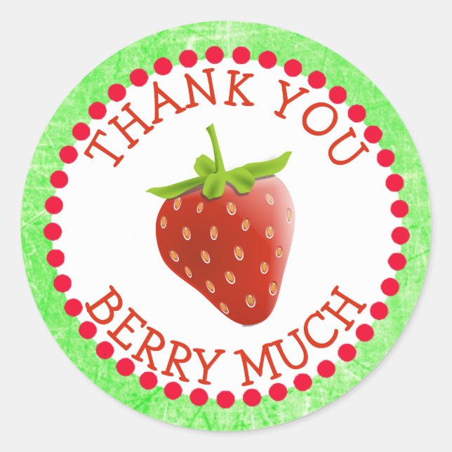 Gracias Berry Many Strawberry Pegatinas (Anverso)