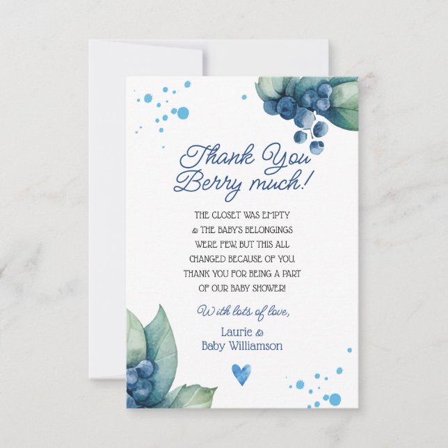 Gracias, Berry, Muchísimas gracias, tarjeta (Anverso)