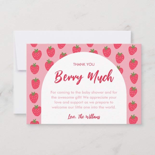 Gracias Berry Muchísimas Tarjetas Baby Shower (Anverso)