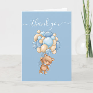 Gracias Blue Teddy Maravillosa tarjeta de globos