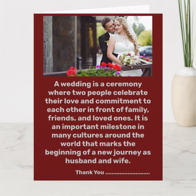 Gracias Boda de amor tarjetas dobladas (Anverso)