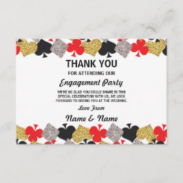 Gracias Boda de compromiso con la tarjeta de casin