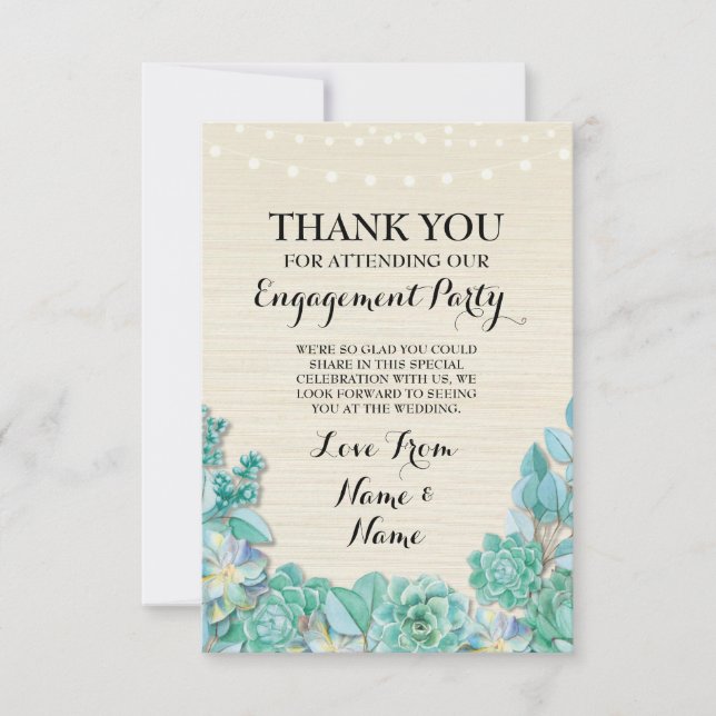 Gracias Boda De Compromiso De Tarjetas Floral Sucu (Anverso)