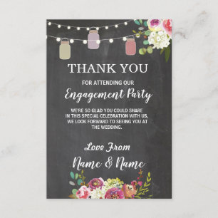 Gracias Boda de Compromiso de Tarjetas Jars Chalk