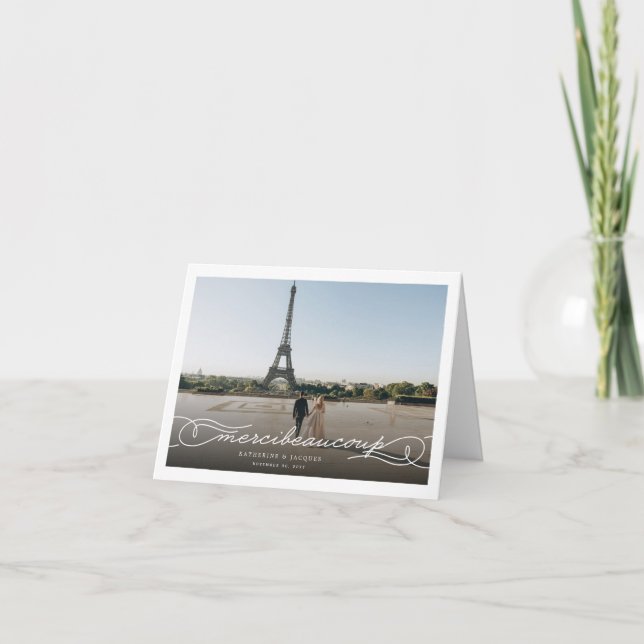 Gracias Boda de fotos de escritura de Moda de Beau (Anverso)