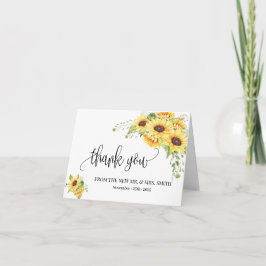 Gracias boda de girasoles del país de las tarjetas