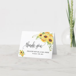Gracias boda de girasoles del país de las tarjetas