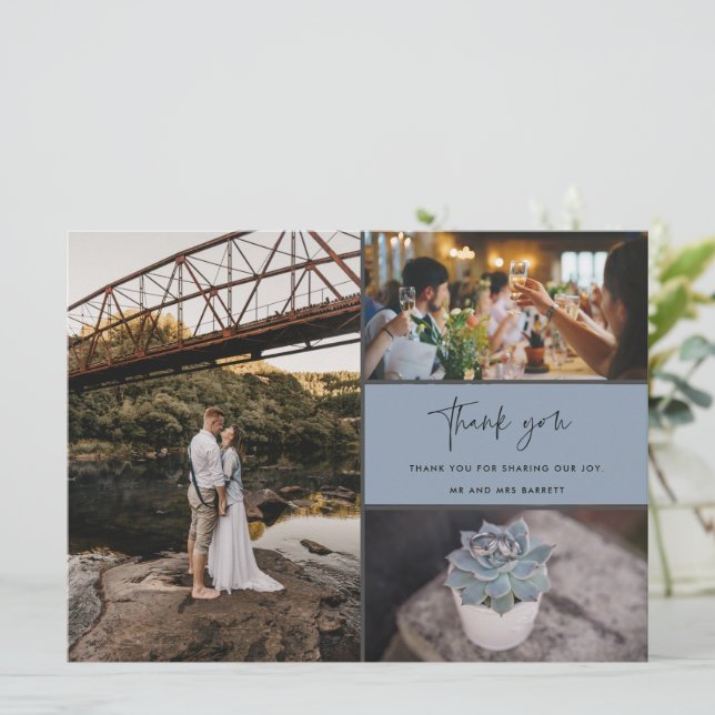 Gracias Boda de varios Collages de fotos (Anverso de pie)