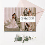 Gracias Boda de varios Collages de fotos<br><div class="desc">Muestra tu amor y gratitud con esta impresionante tarjeta de agradecimiento para Bodas multiCollages de fotos. Diseñada para parejas que quieren resaltar sus momentos favoritos desde el día de su boda, esta tarjeta presenta un collage de tres preciadas fotos en el frente, acompañadas de un mensaje sincero y sus nombres....</div>