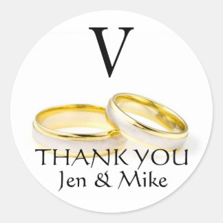 Gracias Boda Favor Pegatinas Anillos de Oro