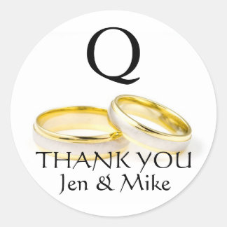 Gracias Boda Favor Pegatinas Anillos de Oro