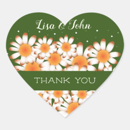 Gracias Boda Forest Green Heart Sello para sobres